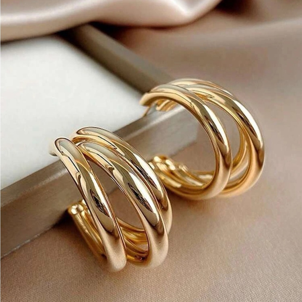 Chunky Gold Hoop Earrings | Bold Statement Hoops (Gold or Silver) - Picture 10 of 15